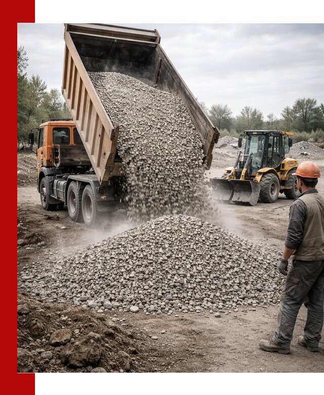 Доставка щебня в Ярцеве крупными и мелкими фракциями