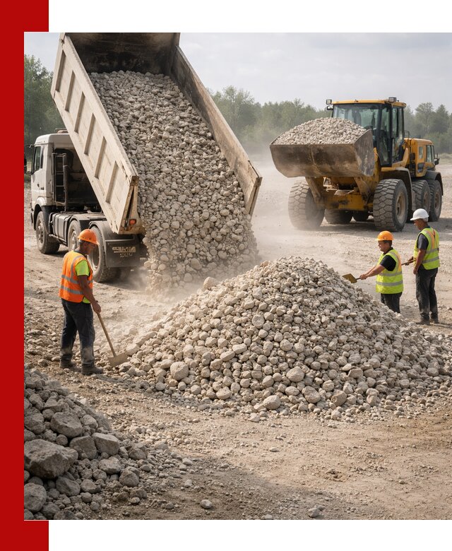 Доставка известнякового щебня фр. 40-70 в Ярцеве