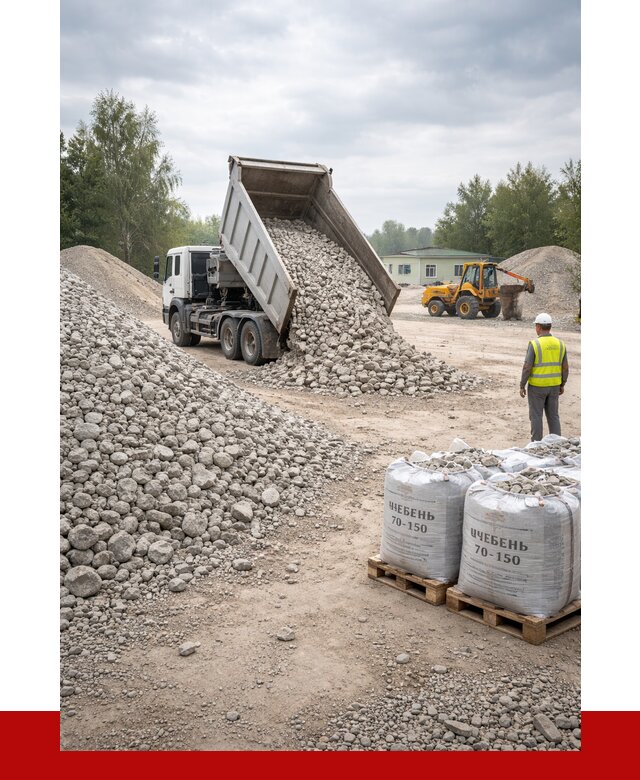 Известняковый щебень фракция 70-150 в Ярцеве от 1272 р. | ПРОНЕРУДРцв