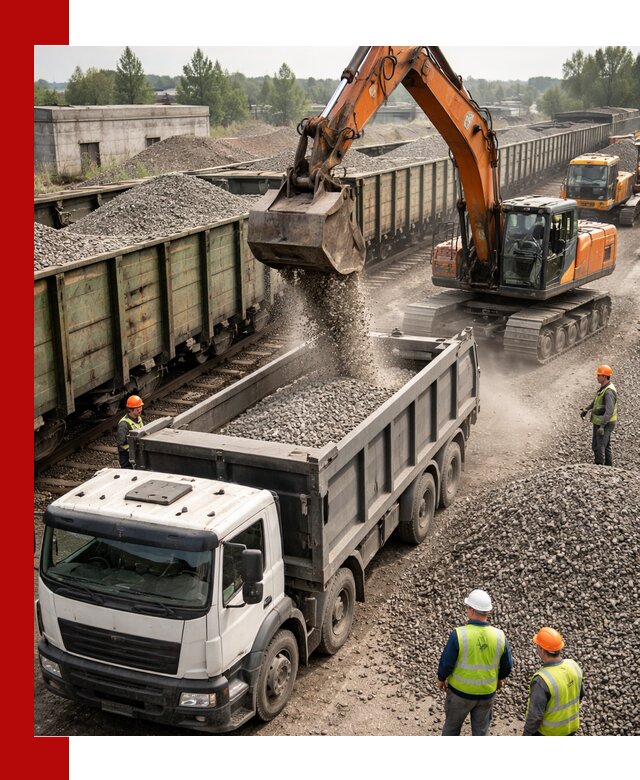 Железнодорожный щебень фракция 25–60 для поставок в Ярцеве