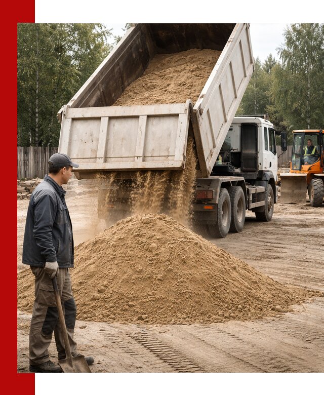Доставка и продажа песка с разгрузкой в Ярцеве