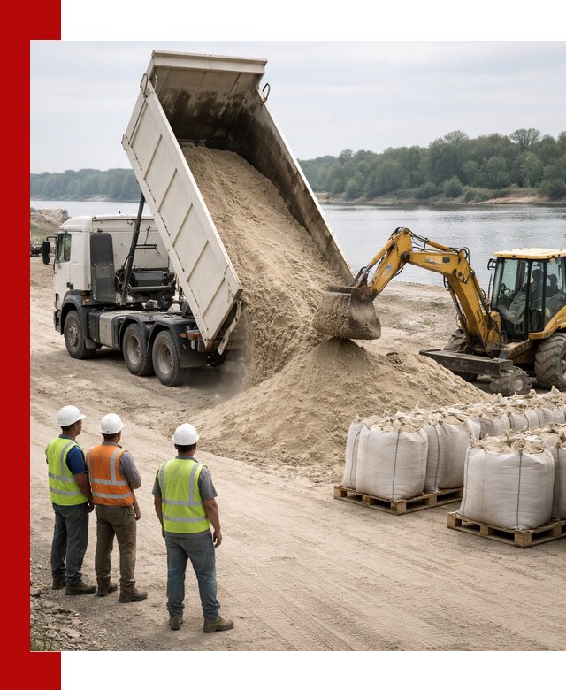 Доставка речного песка в Ярцеве самосвалами и погрузкой