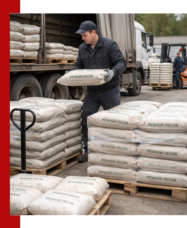 Речной песок в мешках с доставкой в Ярцеве