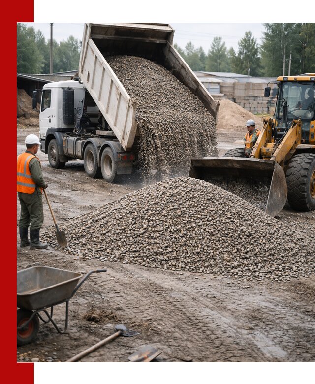 Мытый гравий с доставкой в Ярцеве от карьера до участка