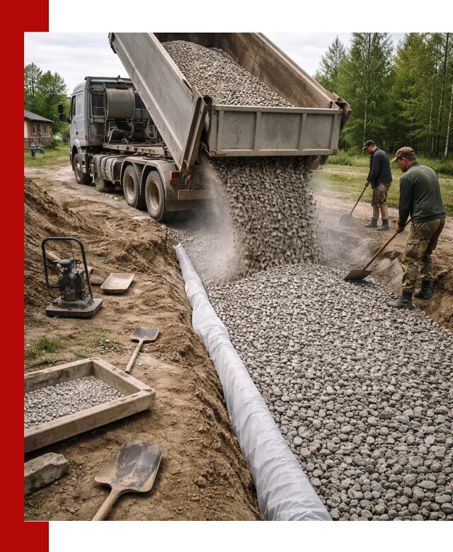 Гравий для дренажа с доставкой в Ярцеве качественный и недорогой