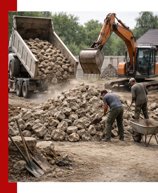 Доставка и разгрузка бутового камня в Ярцеве
