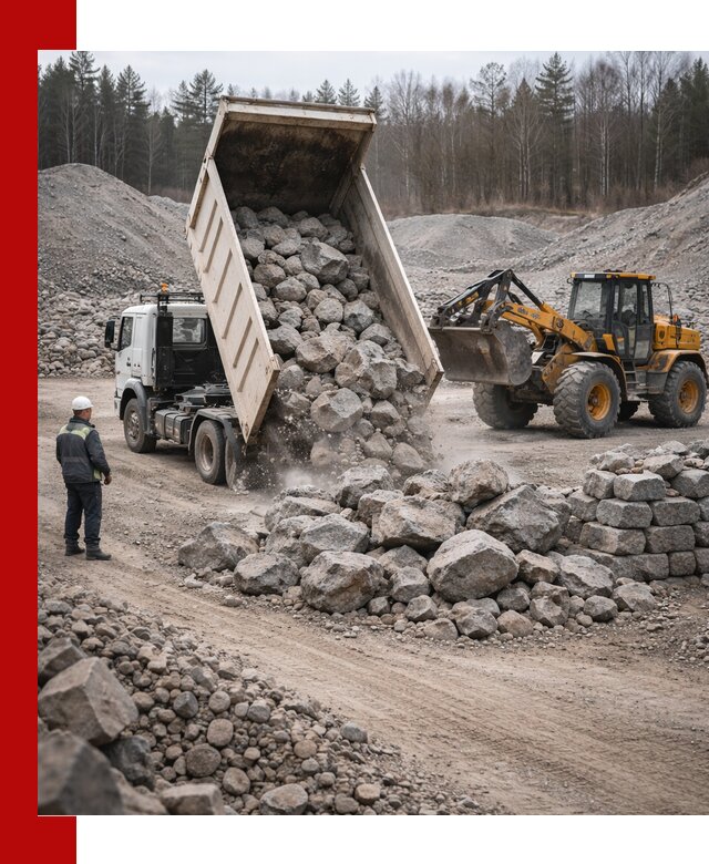 Доставка и продажа бутового гранитного камня в Ярцеве