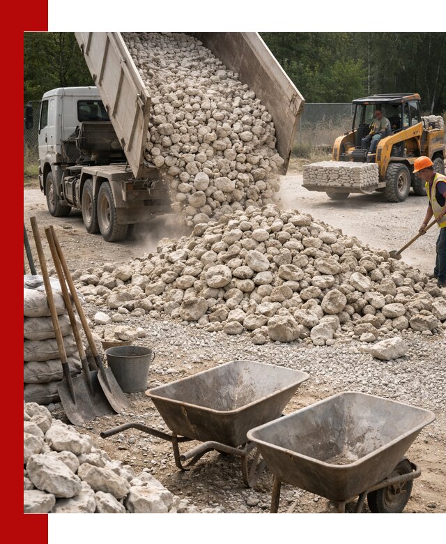 Доставка и продажа бутового известнякового камня в Ярцеве