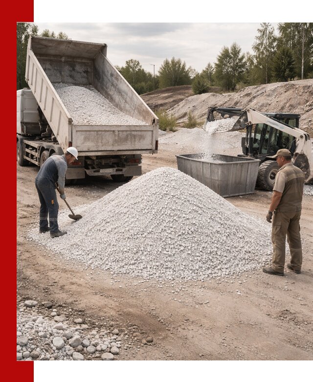 Доставка и продажа белой мраморной крошки в Ярцеве