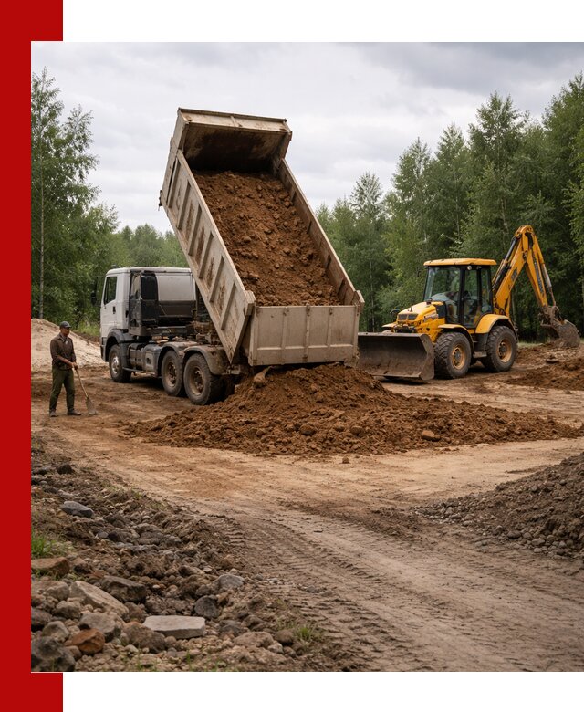 Доставка суглинка самосвалами в Ярцеве подсыпка и планировка