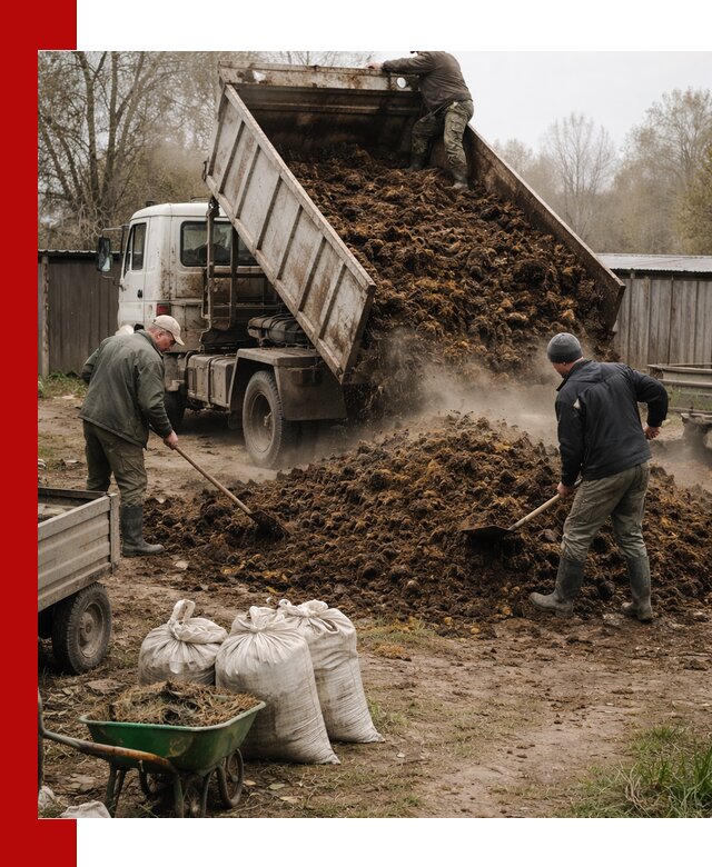 Доставка коровьего навоза самосвалом в Ярцеве
