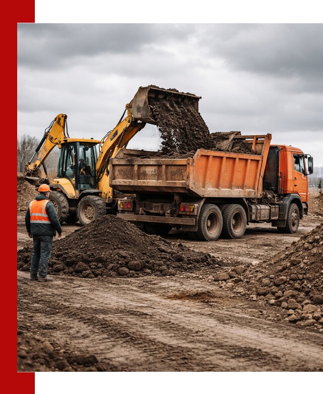 Вывоз грунта и строительного мусора в Ярцеве грузовыми самосвалами